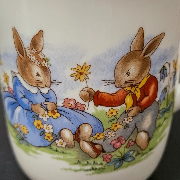 Vtg Royal Doulton Bunnykins 3 pc. English Fine Bone China – Plate, Bowl, Cup - Picture 13 of 16
